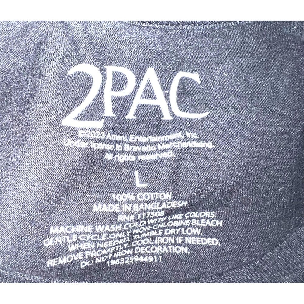 2Pac "Trust Nobody" Black Graphic T-Shirt Large 100% Cotton - Picture 2 of 2
